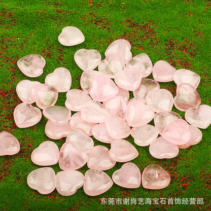 跨境爆款天然水晶 20mm心形爱心天然石摆件宝石批发水晶奇石饰品