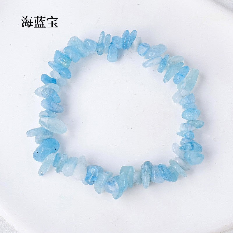亚马逊热销水晶碎石手串手镯欧美跨境七彩碎石不规则手链饰品批发
