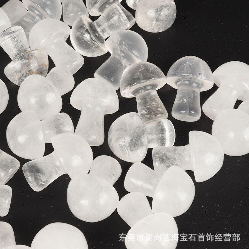 厂家直销天然玉石水晶蘑菇小摆件 水晶玉石小蘑菇工艺品造景装饰