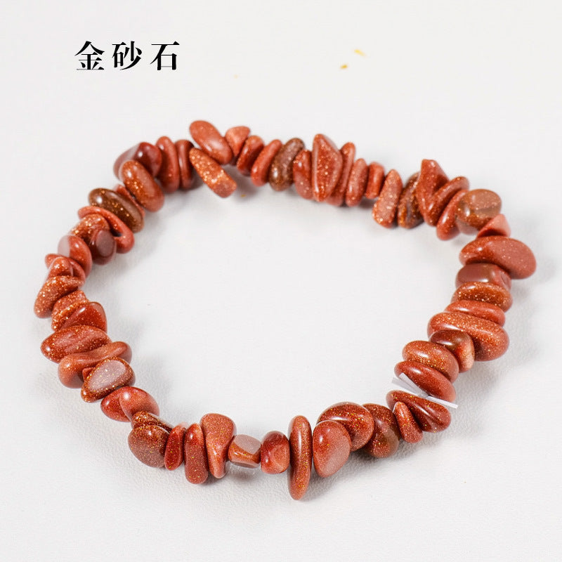 亚马逊热销水晶碎石手串手镯欧美跨境七彩碎石不规则手链饰品批发