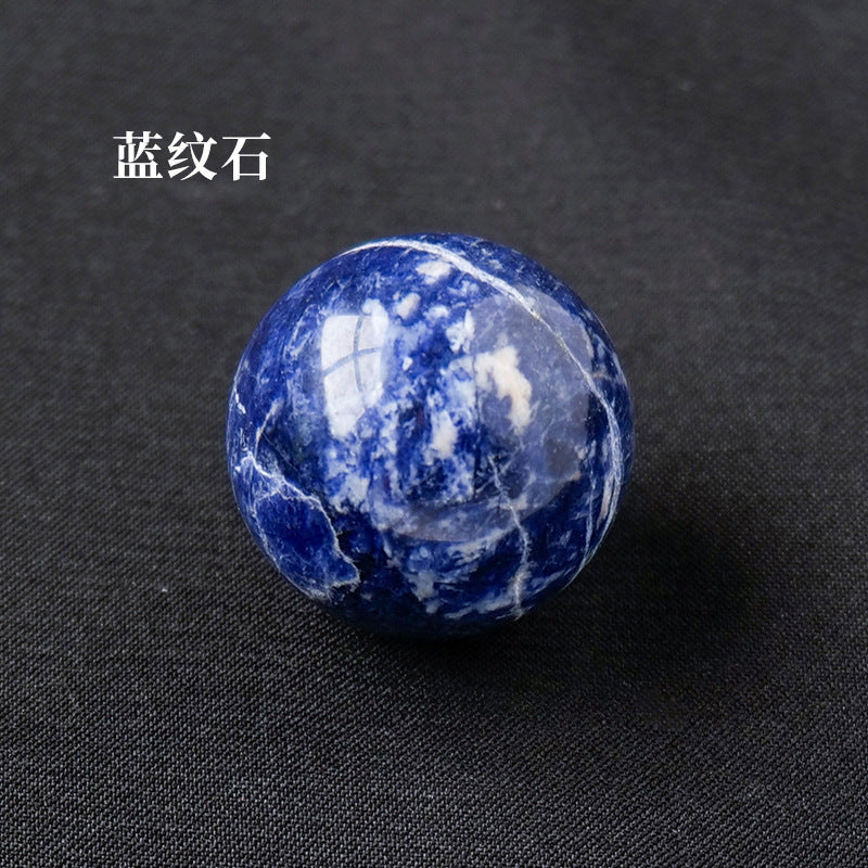 天然水晶黄白粉水晶球无孔圆珠diy饰品配件散珠风水球家居摆件2cm