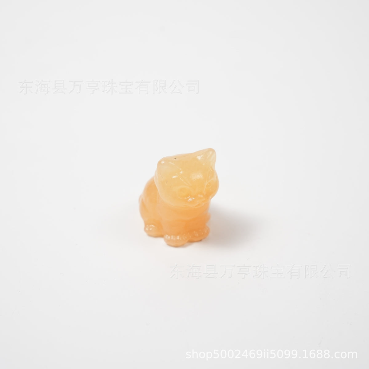 水晶小坐猫天然原石猫咪雕刻件招财猫摆件小猫装饰Crystal Kitten
