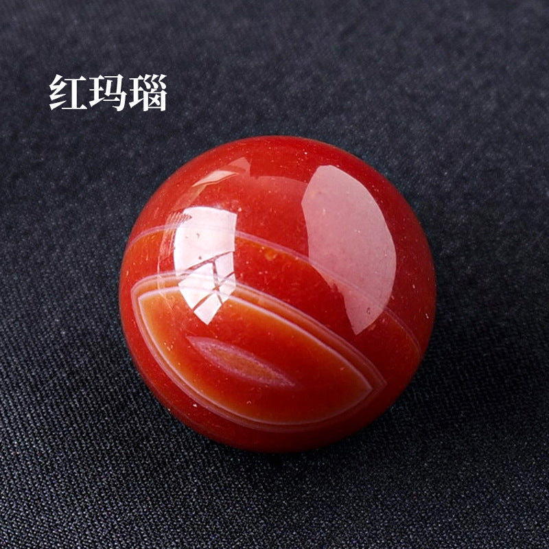 天然水晶黄白粉水晶球无孔圆珠diy饰品配件散珠风水球家居摆件2cm