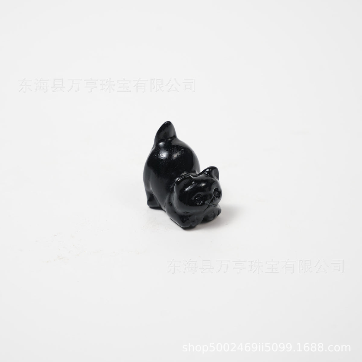 Crystal Kitten水晶翘尾猫天然原石猫咪雕刻件招财猫摆件小猫装饰