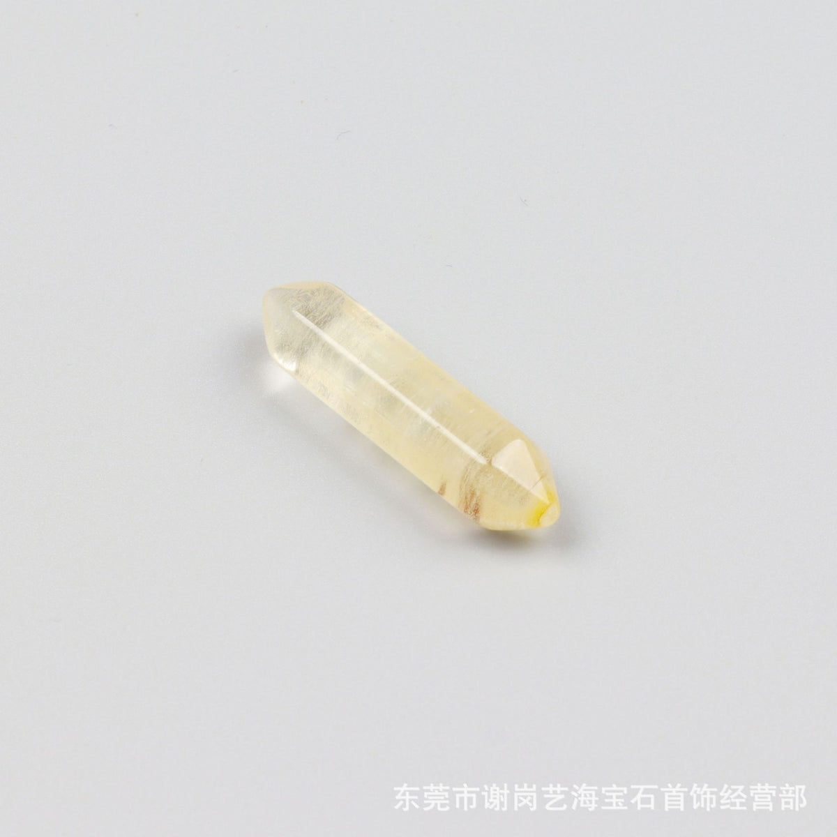 厂家直销天然水晶双尖六角柱 玉石裸石打磨吊坠小饰品配件