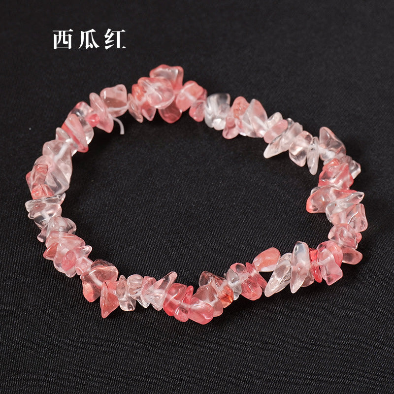 亚马逊热销水晶碎石手串手镯欧美跨境七彩碎石不规则手链饰品批发