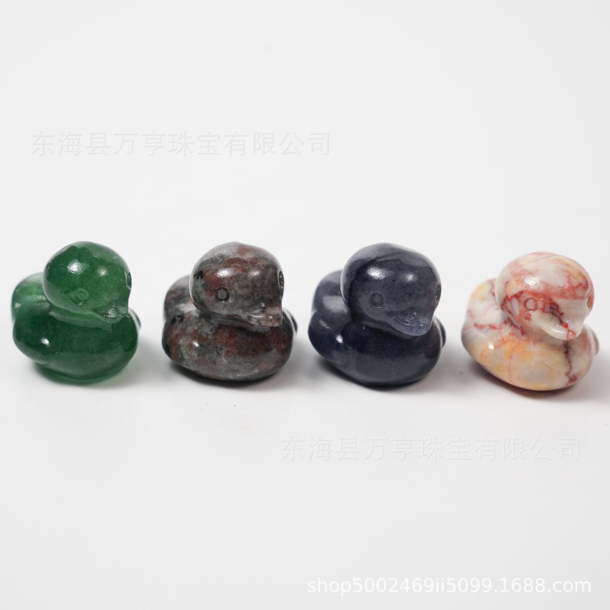 25mm水晶鸭子雕刻件天然水晶原石半宝石动物矿标批发Crystal Duck