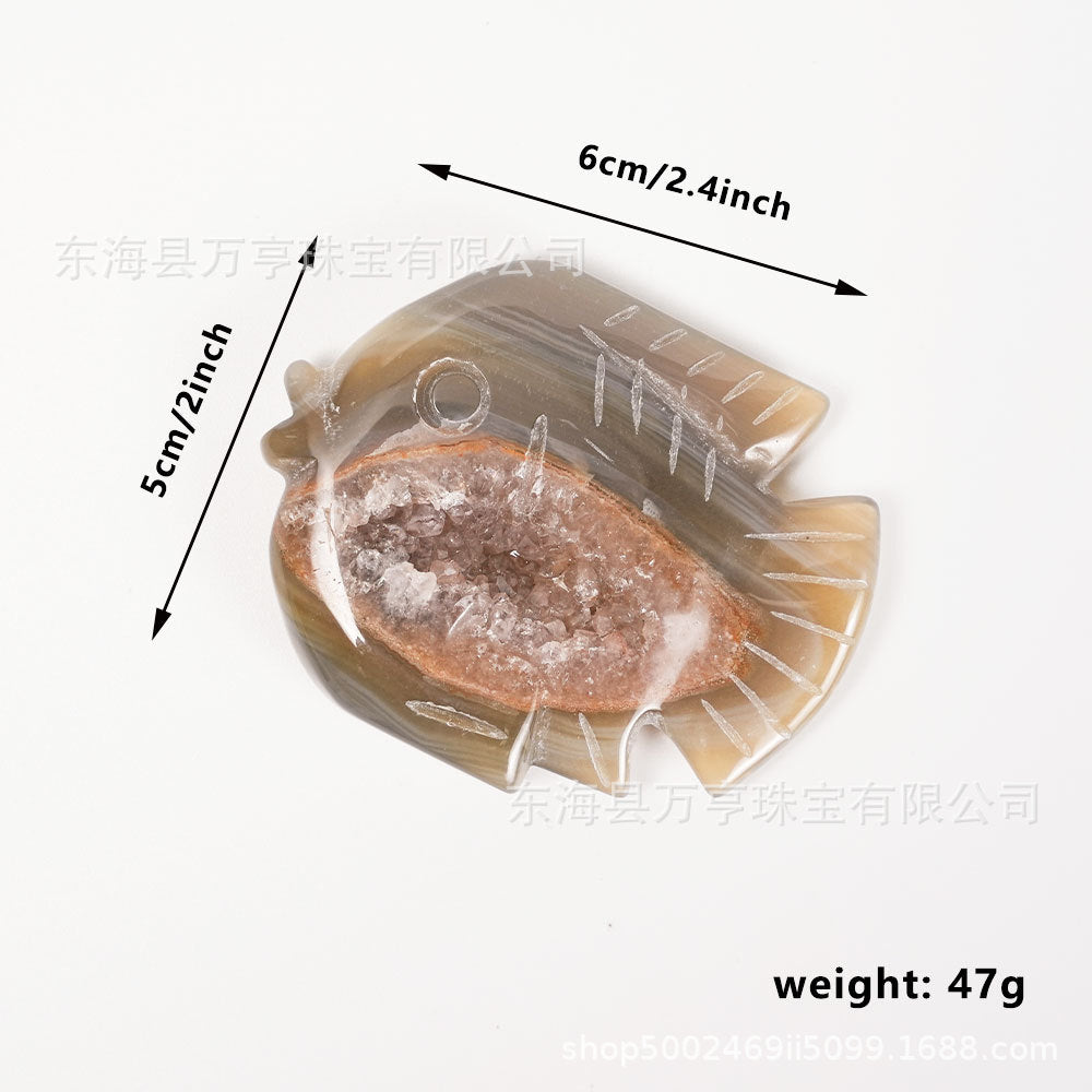 天然水晶晶洞玛瑙动物雕刻件动物造型摆件打磨水晶工艺品跨境批发