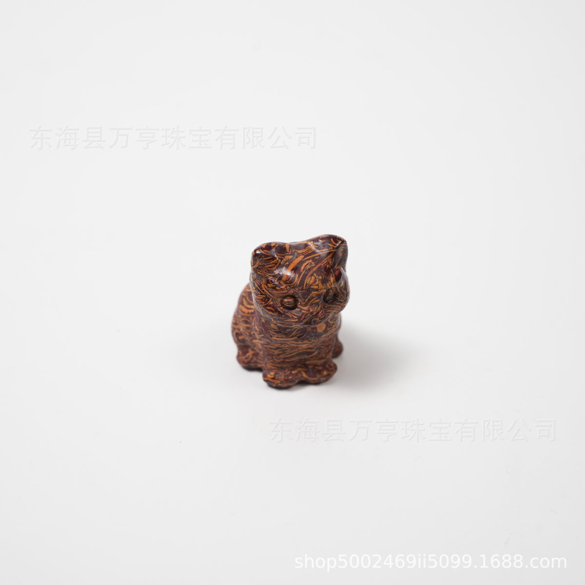 水晶小坐猫天然原石猫咪雕刻件招财猫摆件小猫装饰Crystal Kitten