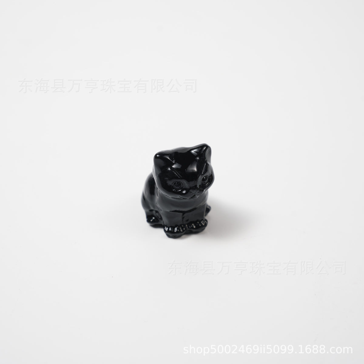 水晶小坐猫天然原石猫咪雕刻件招财猫摆件小猫装饰Crystal Kitten