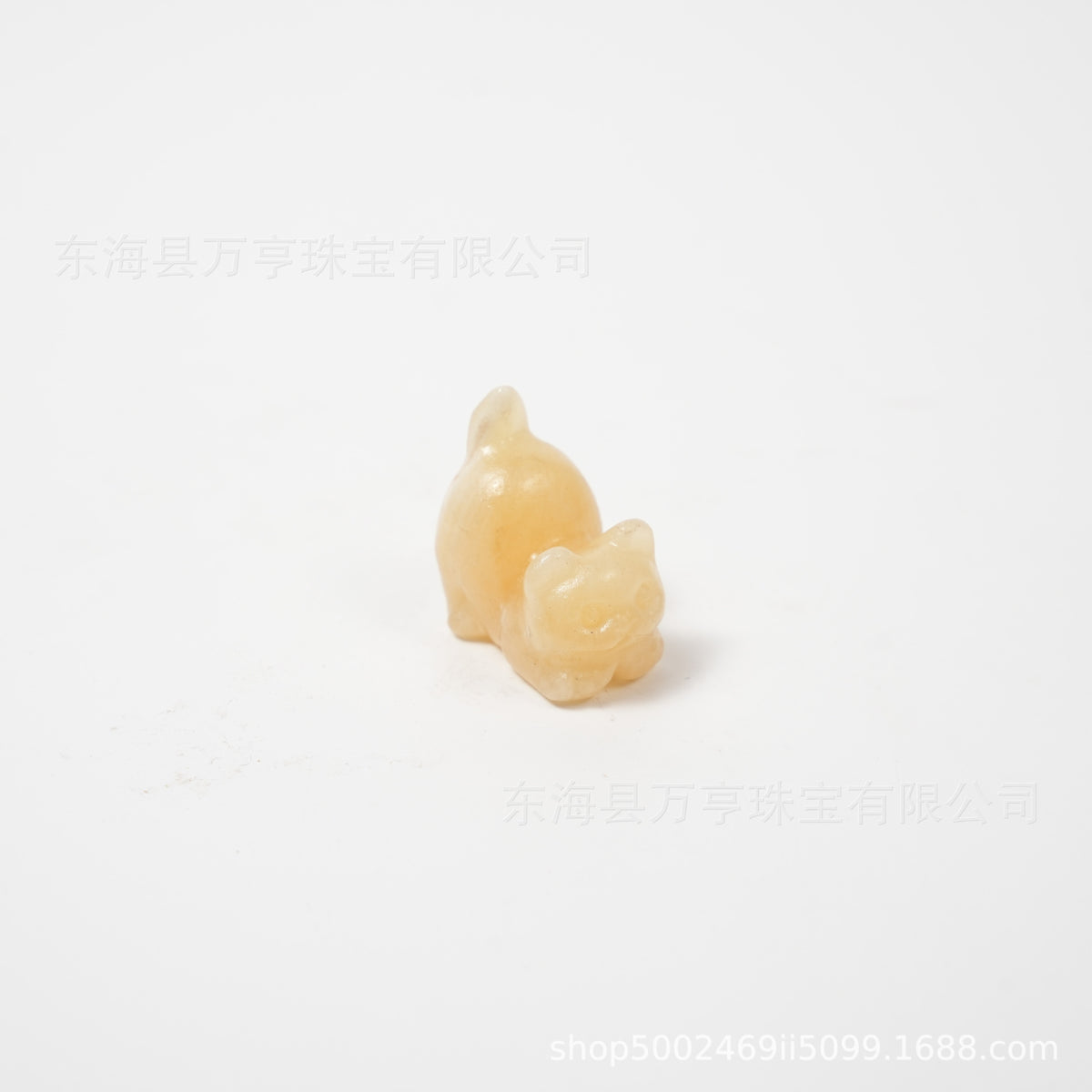 Crystal Kitten水晶翘尾猫天然原石猫咪雕刻件招财猫摆件小猫装饰
