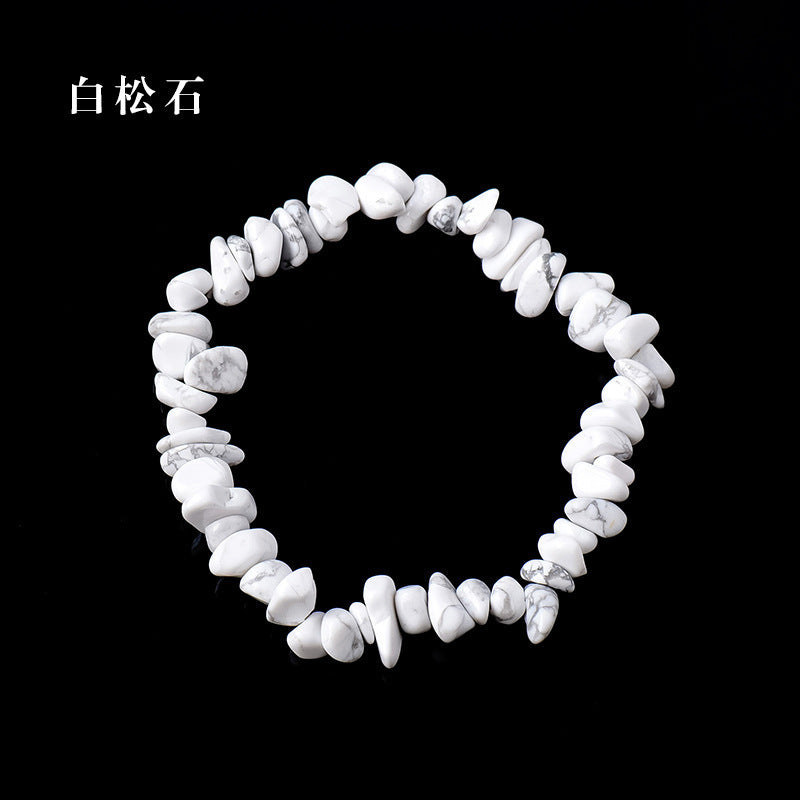 亚马逊热销水晶碎石手串手镯欧美跨境七彩碎石不规则手链饰品批发