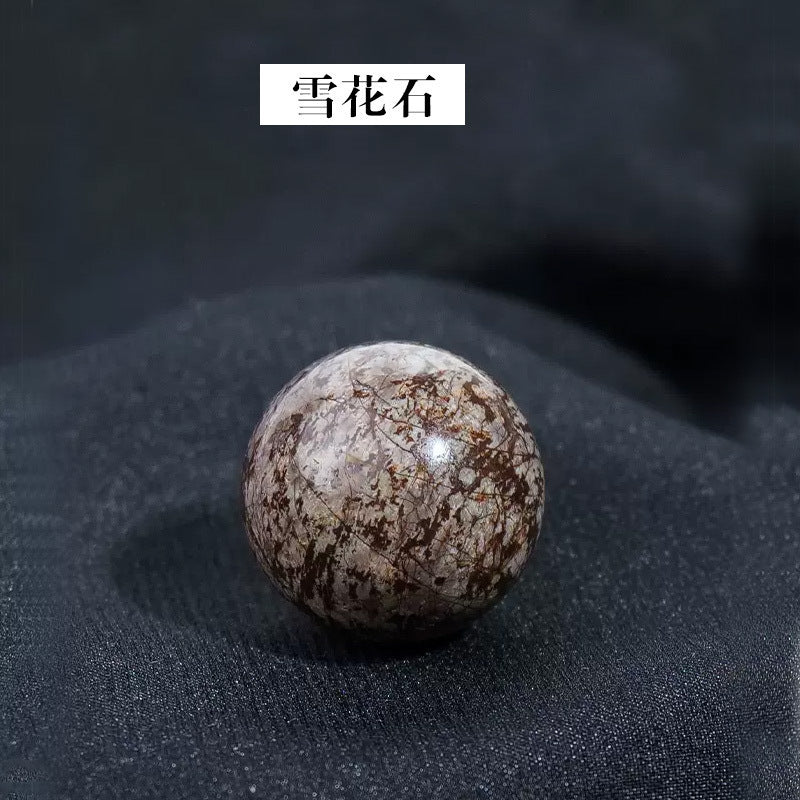 天然水晶黄白粉水晶球无孔圆珠diy饰品配件散珠风水球家居摆件2cm