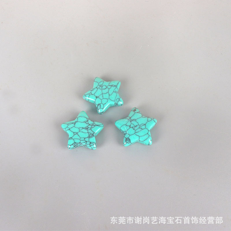 厂家直销天然玉石水晶五角星饰品配件星星可打孔