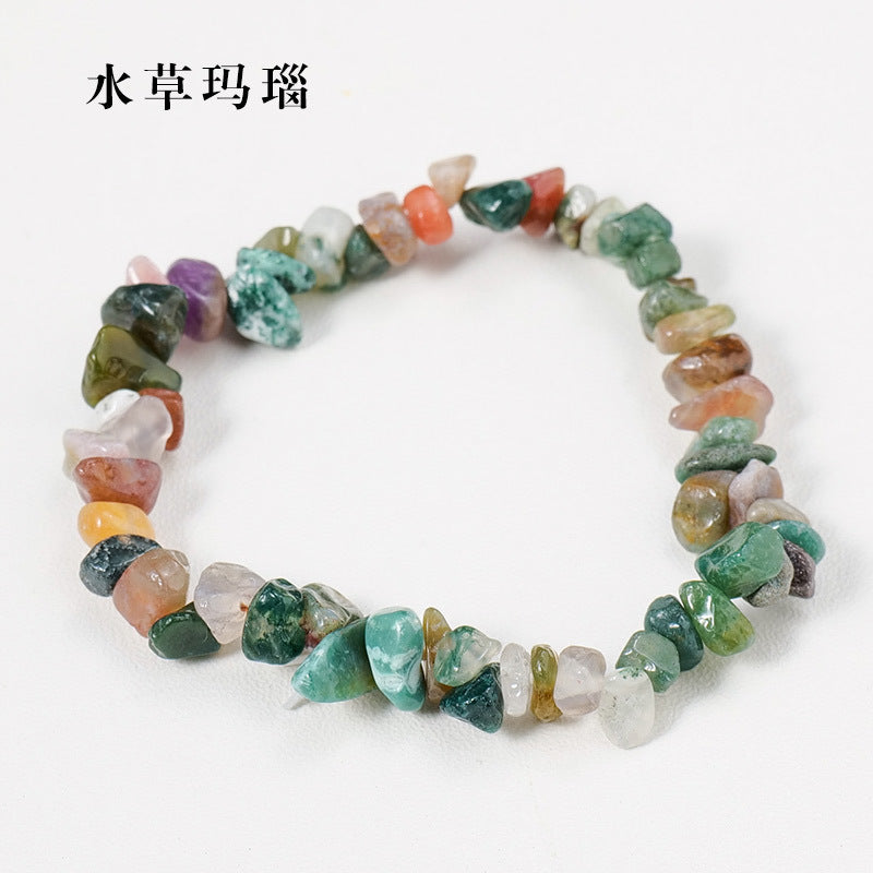 亚马逊热销水晶碎石手串手镯欧美跨境七彩碎石不规则手链饰品批发