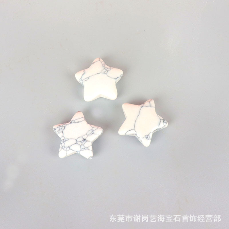 厂家直销天然玉石水晶五角星饰品配件星星可打孔