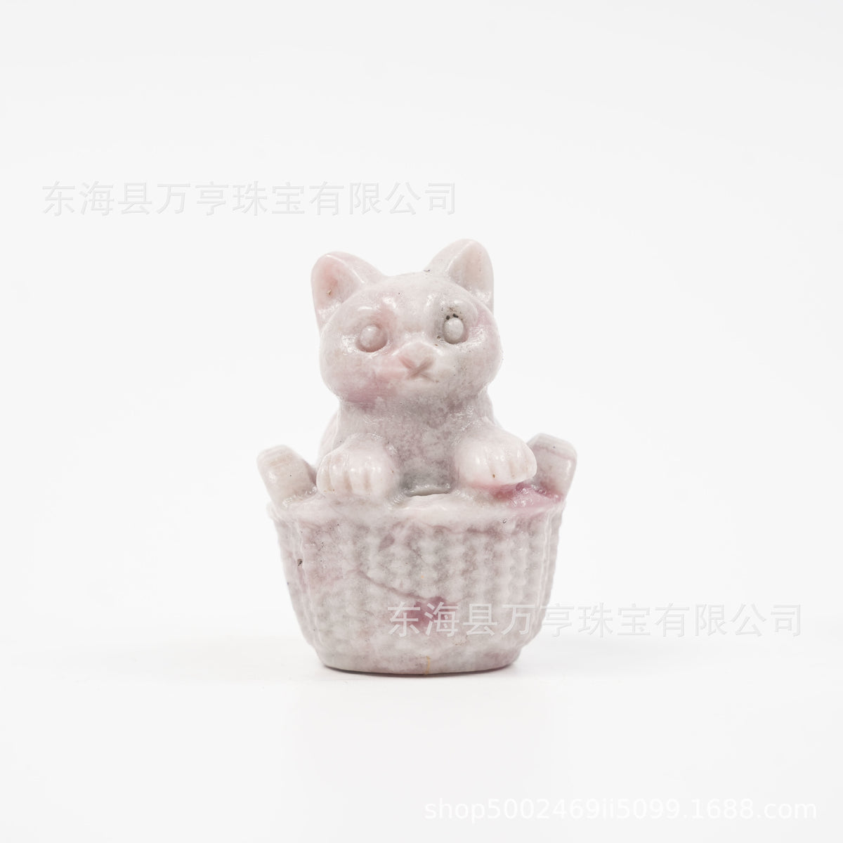 竹楼猫天然水晶猫咪半宝石小猫雕刻件水晶创意收藏跨境源头批发