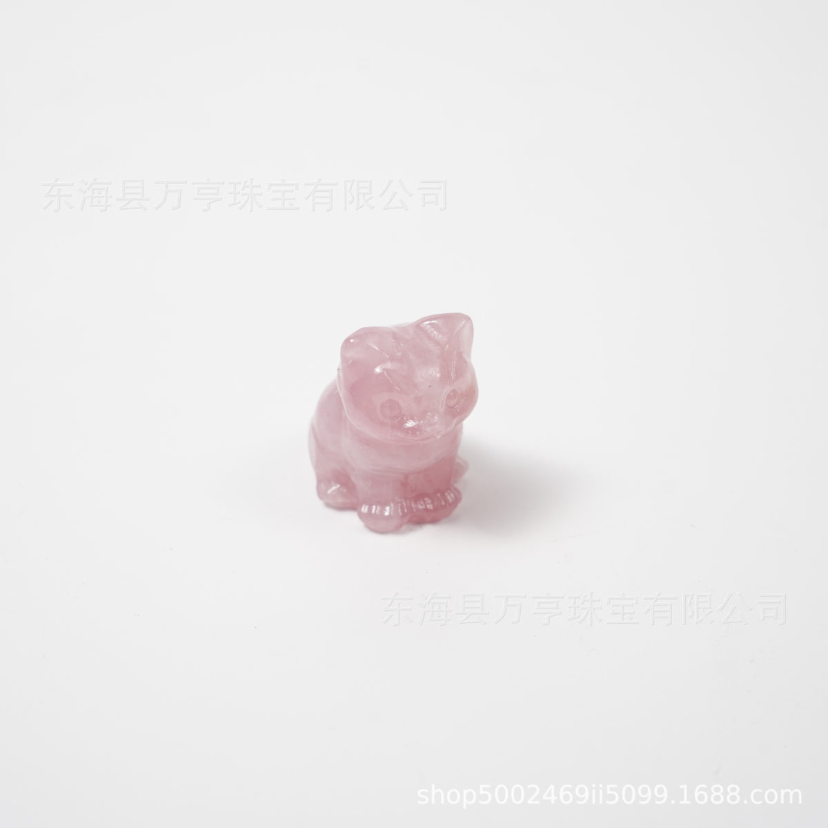 水晶小坐猫天然原石猫咪雕刻件招财猫摆件小猫装饰Crystal Kitten