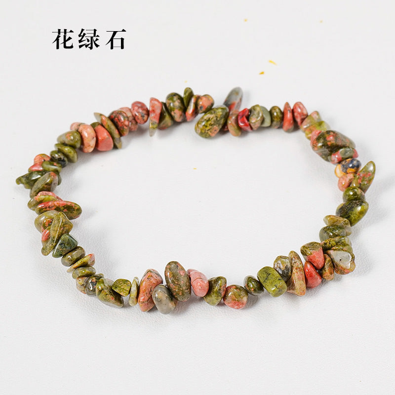亚马逊热销水晶碎石手串手镯欧美跨境七彩碎石不规则手链饰品批发