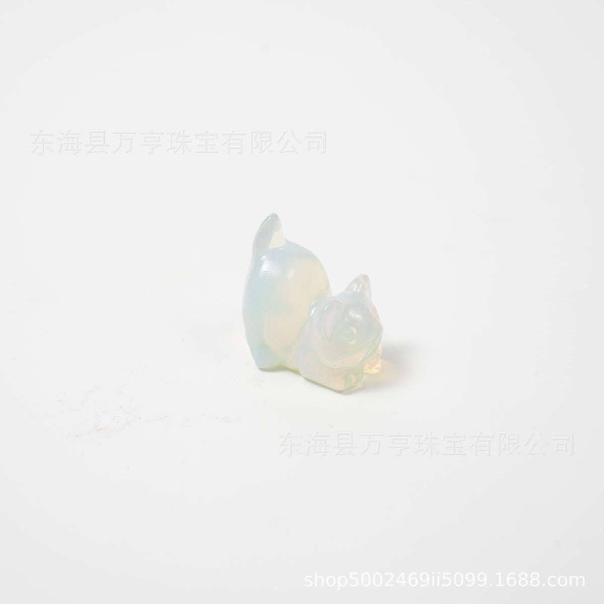 Crystal Kitten水晶翘尾猫天然原石猫咪雕刻件招财猫摆件小猫装饰