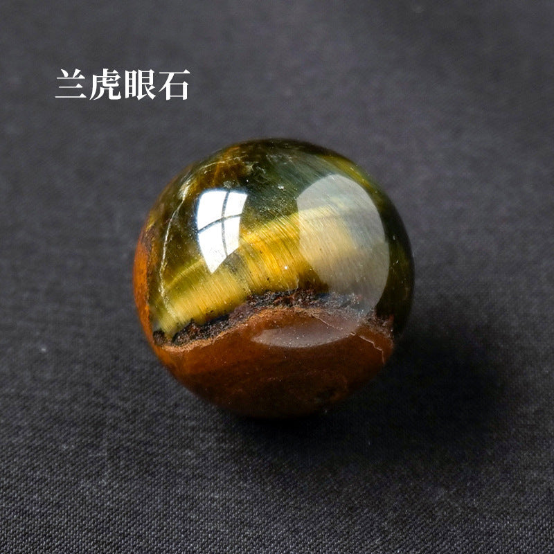 天然水晶黄白粉水晶球无孔圆珠diy饰品配件散珠风水球家居摆件2cm