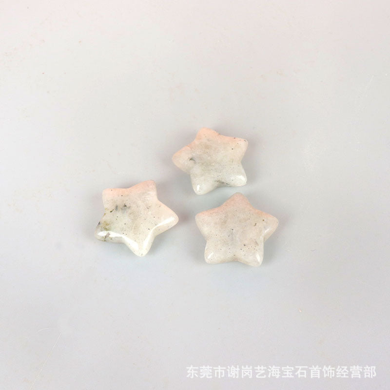 厂家直销天然玉石水晶五角星饰品配件星星可打孔