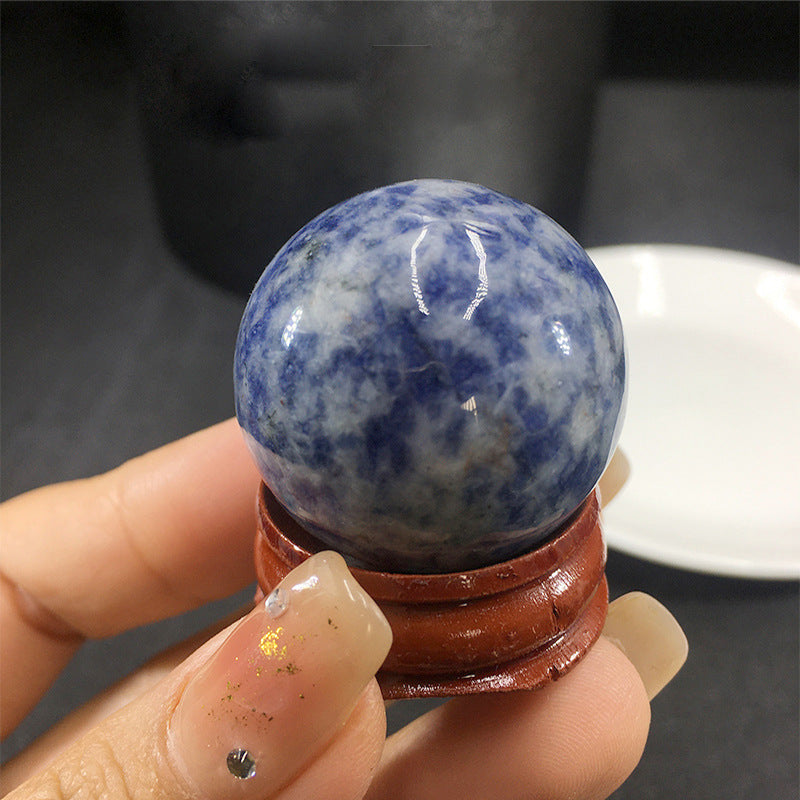 天然水晶黄白粉水晶球无孔圆珠diy饰品配件散珠风水球家居摆件2cm