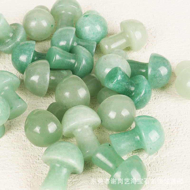 厂家直销天然玉石水晶蘑菇小摆件 水晶玉石小蘑菇工艺品造景装饰