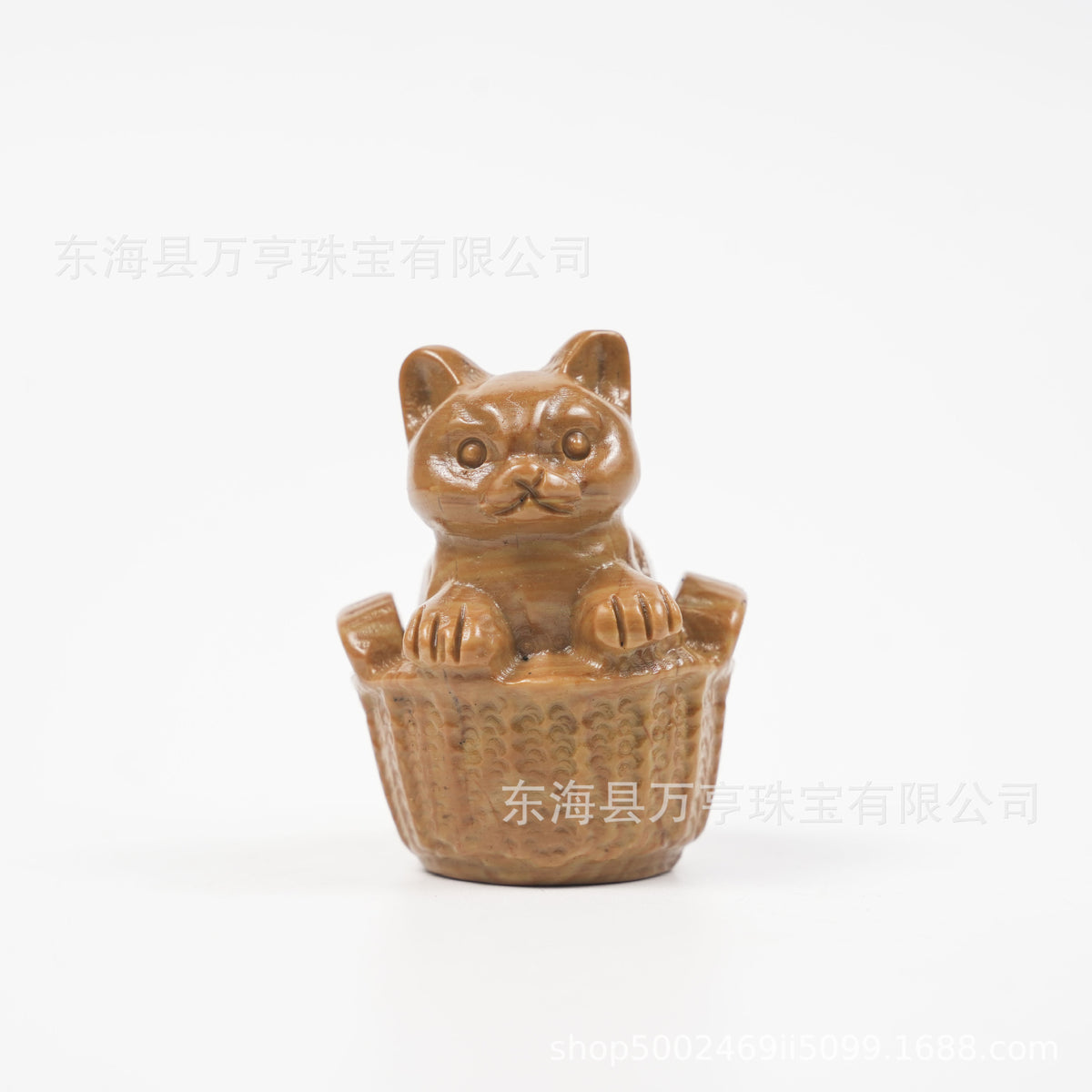 竹楼猫天然水晶猫咪半宝石小猫雕刻件水晶创意收藏跨境源头批发