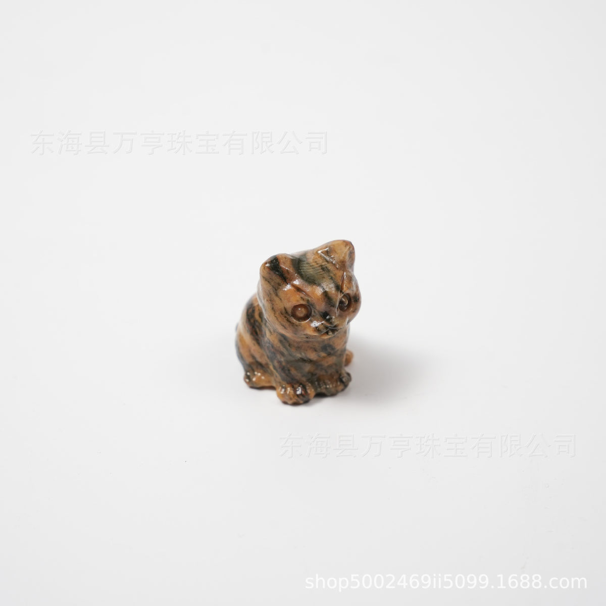水晶小坐猫天然原石猫咪雕刻件招财猫摆件小猫装饰Crystal Kitten