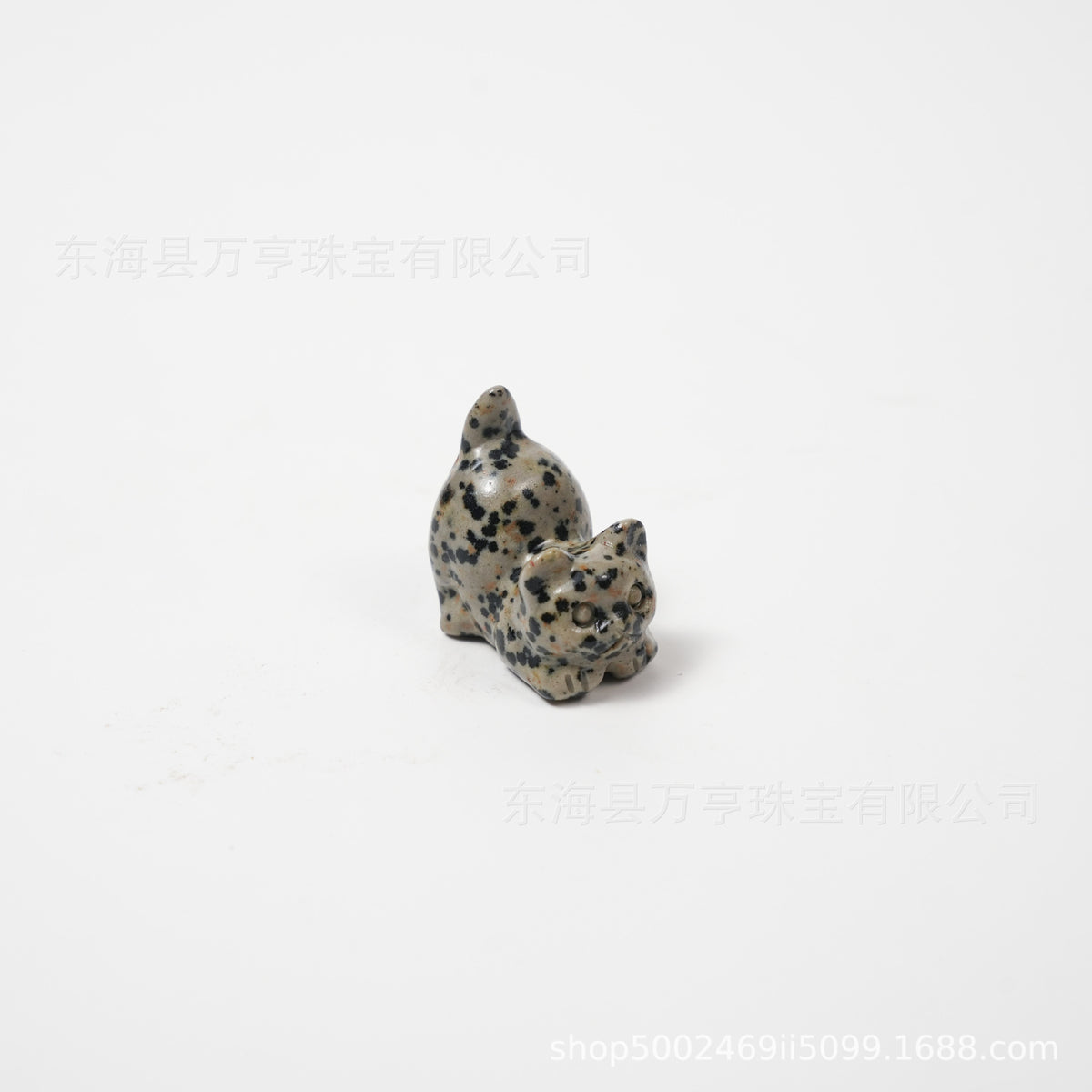 Crystal Kitten水晶翘尾猫天然原石猫咪雕刻件招财猫摆件小猫装饰