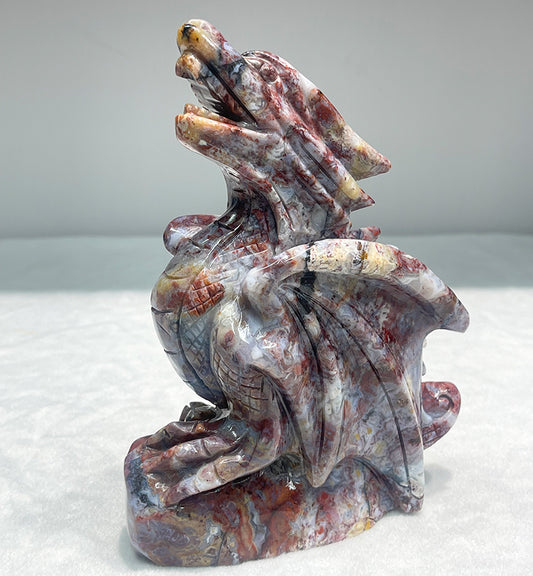 Agate hand caving drogon home ornament
