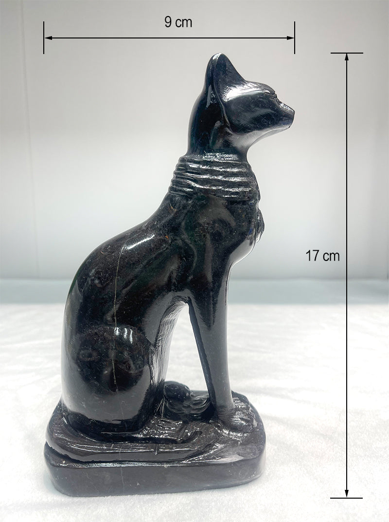 Black stone big cat carving Egyptian cat